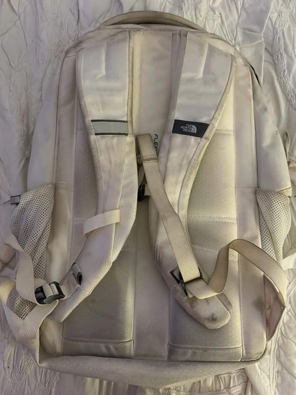 The North Face Jester Lux Backpack - Cream with Rose Gold Accents
